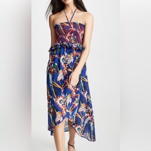 New NWT Red Carter Vibrant Floral Dress Ava Tropical Resort Collection Sundress